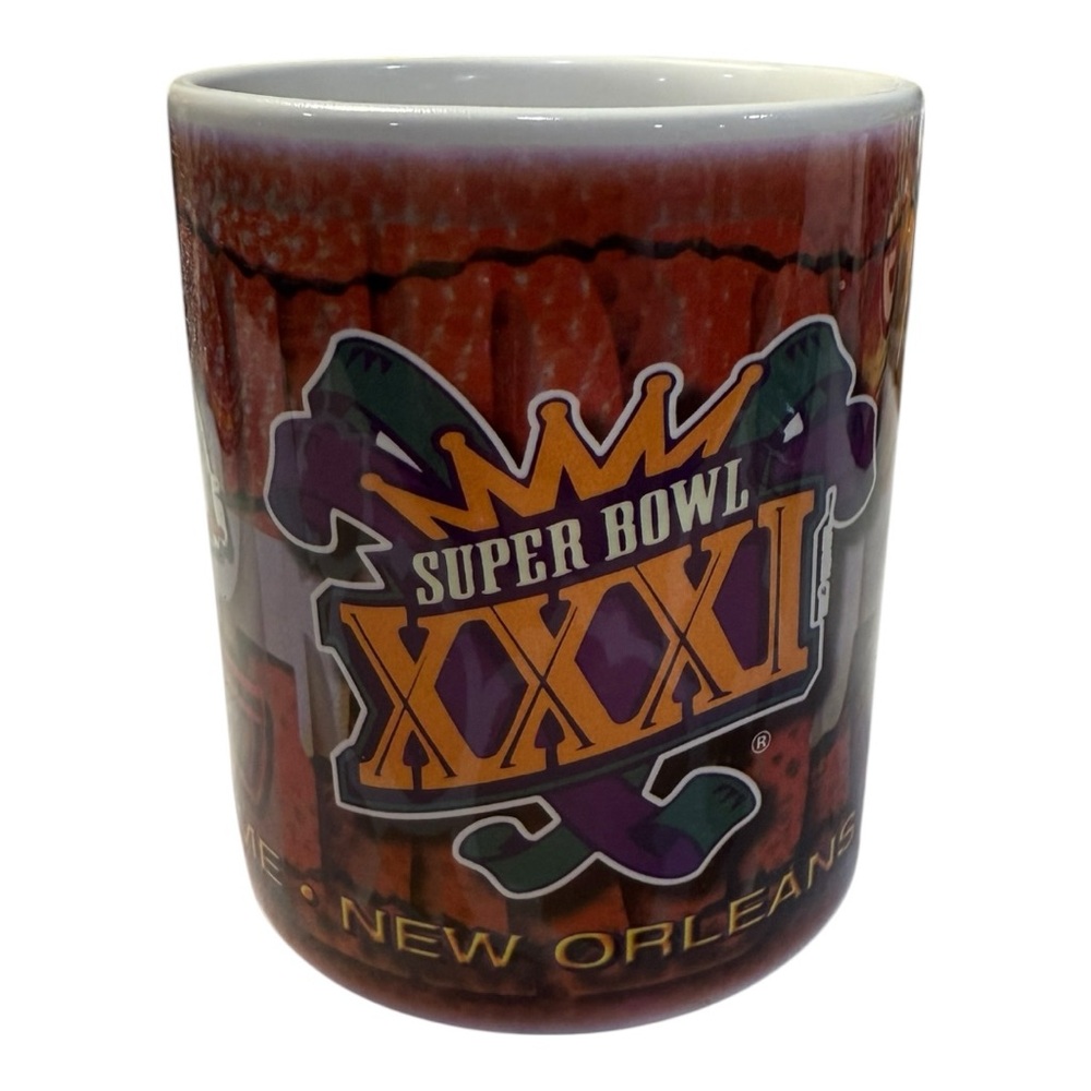 Vintage 1997 Super Bowl XXXI Mug – Green Bay Packers vs. New England Patriots